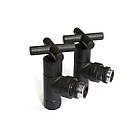 Кран кутовий для сушарок для рушників Raftec Premium 1/2x1/2, чорний муар, 2 шт., фото 4