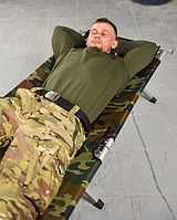 Складана розкладачка нато з металевим каркасом посилена НАТО 190х65 см Розкладачки для полювання риболовлі туризму