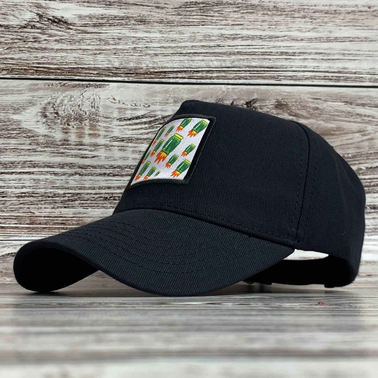 Бейсболка з вишивкою огірків чорна, фото 1