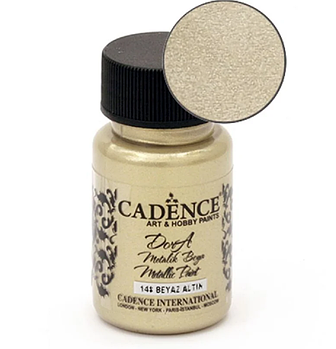 Акрилова фарба-металік Cadence Dora Metallic Paint 148 Beyaz 50 мл Біле золото (X-719)
