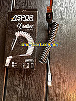 USB Кабель ASPOR - АС-32 micro LEATHER SERIES 2.4 A/ 1.2 М
