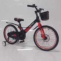 Велосипед двухколесный детский MARS-2 Evolution, магнезиевая рама, 20 дюймов колеса, с корзиной, красно-черный