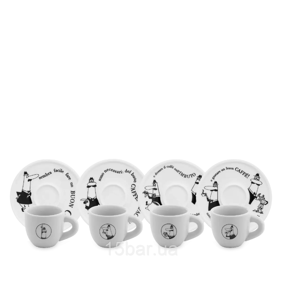 Набір чашок з блюдцями Bialetti Tazzine Moka Carosello Y0TZ033