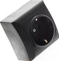 Розетка с заземлением черная TERRA LXL 2211