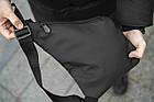 Чоловіча сумка слінг Cross Body через плече чорна з тканини нагрудна бананка на кожен день, фото 8