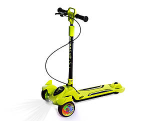 Дитячий триколісний самокат "Scooter 699" з колесами, що світяться, і ручним гальмом., фото 3