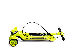 Дитячий триколісний самокат "Scooter 699" з колесами, що світяться, і ручним гальмом., фото 4