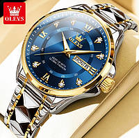 Чоловічий годинник OLEVS No.2906 Модний бізнес Оригінальний кварцовий годинник Ромб з нержавіючої сталі водонепроникний.