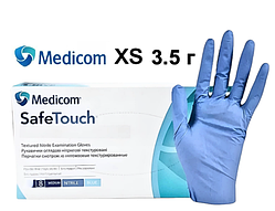 Рукавички нітрилові без пудри Medicom Blue XS 3.5 г 100 шт.