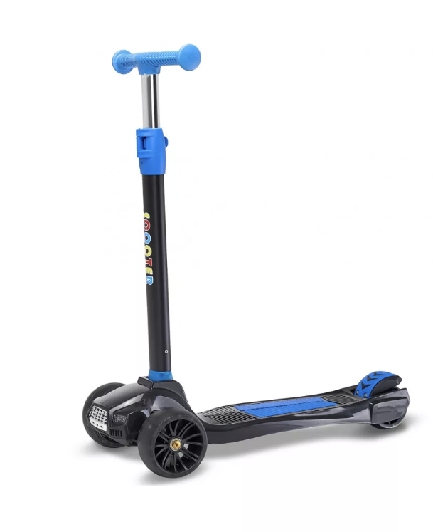 Складаний триколісний дитячий самокат "Scooter 1620" з колесами, що світяться, з музикою і світловими ефектами.