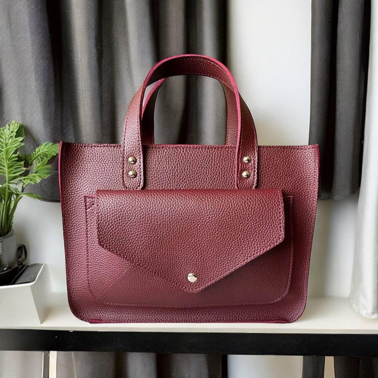 Сумка шопер жіноча Betty Pretty з екошкіри бордова 963BORDO