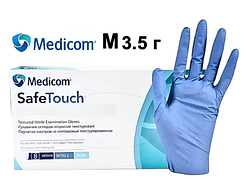 Рукавички нітрилові без пудри Medicom Blue M 3.5 г 100 шт.