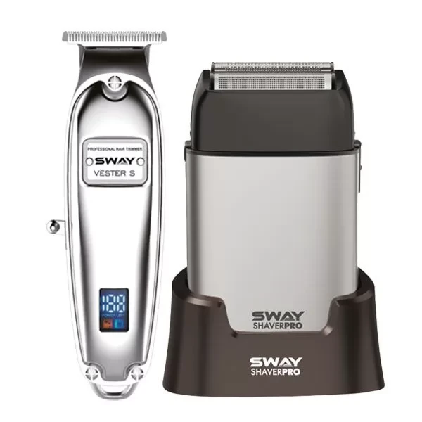 Набір для стрижки тример Sway Vester S та шейвер Sway Shaver Pro Silver