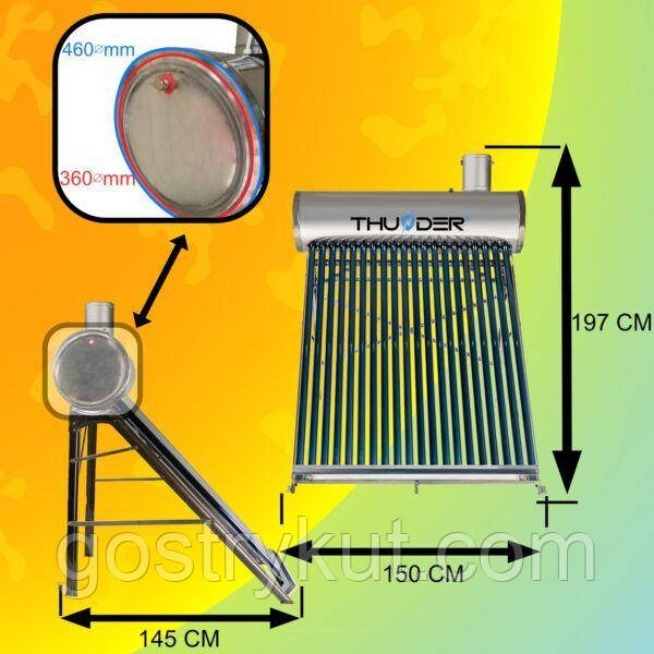 Солнечный коллектор THUNDER KSB-200L 20шт 200л - фото 2 - id-p2199688199