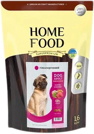 Home Food сухий корм для собак телятина з овочами та запашними травами 1,6 кг