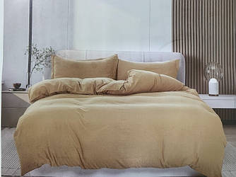 Постільна білизна однотонна полісатин євро ELWAY EW42 Золото