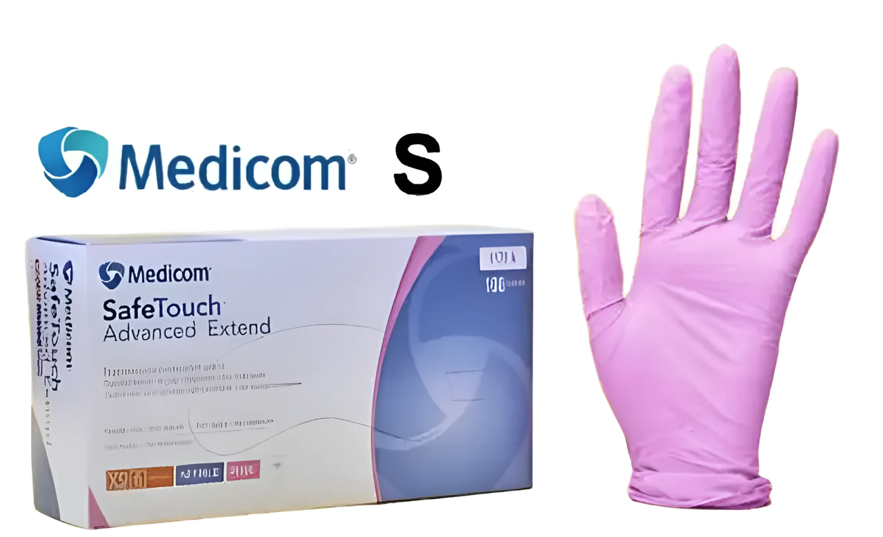 Рукавички нітрилові без пудри Medicom Pink S 3,8 г 100 шт.