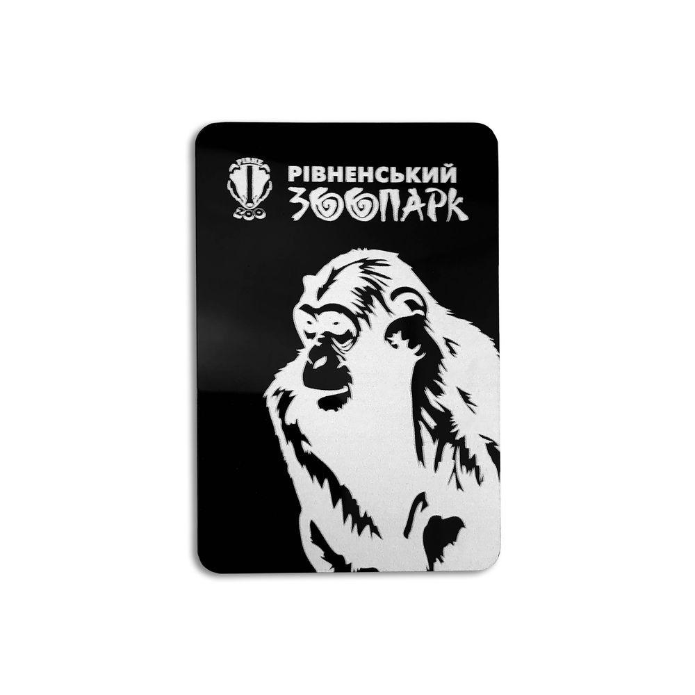 Магніт пластиковий чорний "Рівненський зоопарк" Мавпа, фото 1