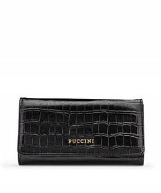 Puccini жіночий гаманець чорний з текстурою крокодила BLP740-1