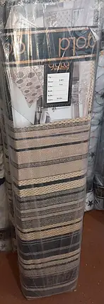 Набивна бежева Бязь Gold Lux 220 см принт квіти та смуги, тканина бавовняна для постільної білизни в рулоні 50 м, фото 3