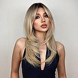 Перука пшенична блондинка жіноча середньої довжини термо, фото 2