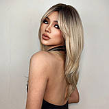 Перука пшенична блондинка жіноча середньої довжини термо, фото 4