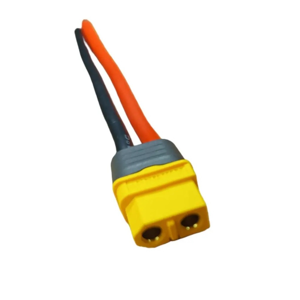 Силовий роз'єм штекер Amass XT60H-F мама з силіконовим дротом 12AWG 20см, фото 1