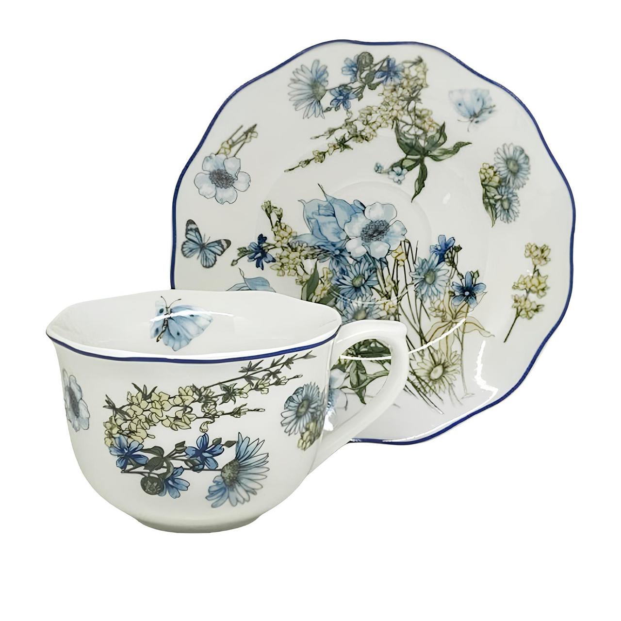 Набір чайних чашок із блюдцями Royal Family Blur Flower 250 мл 6 шт 0721902
