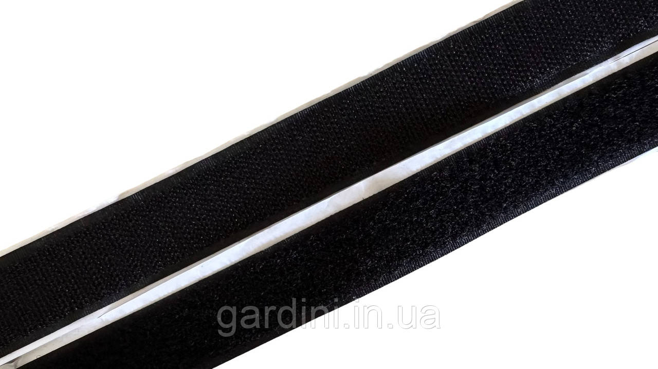 Липучка клейова чорна 25 мм