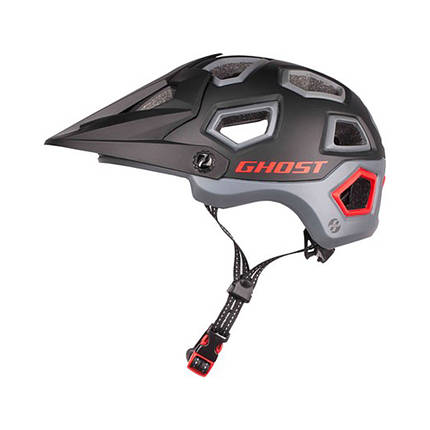 Велошолом шолом для велосипеда Ghost MTN Line BLK/GRY/RED 55-59см, фото 1