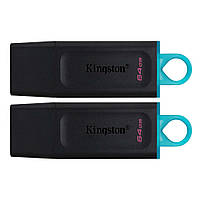 USB флешдрайв 64GB Kingston DTX (2 Pieces) USB 3.2 Black/Blue (DTX/64GB-2P)