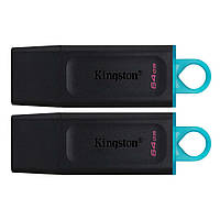 USB флешдрайв Kingston 64GB DataTraveler Exodia Black/Blue 2 Pieces USB3.2 (DTX/64GB-2P)