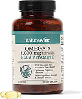 Омега-3 + витамин Е (Omega-3 Plus Vitamin E) NatureWise 60 мягких таблеток