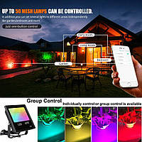 Светодиодный прожектор RGB, управление мобильным приложением Bluetooth, мощностью 60 Вт