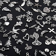 100 унікальних підвісок з нержавіючої сталі | Набір шармів | Шармики для прикрас | №9 slv, фото 3