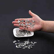 100 унікальних підвісок з нержавіючої сталі | Набір шармів | Шармики для прикрас | №9 slv, фото 4