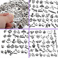 100 унікальних підвісок з нержавіючої сталі | Набір шармів | Шармики для прикрас | №9 slv, фото 6