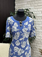 Стильное женское платье, ткань "Трикотаж Масло" размер 54