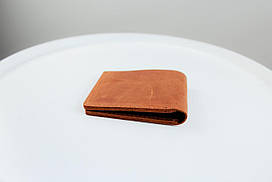 Чоловічий гаманець-біфолд, портмоне із натуральної шкіри (світло-коричневий)