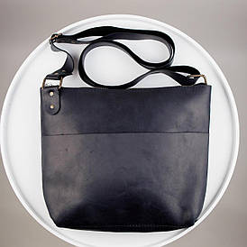 Сумка месенджер Skill з натуральної шкіри, через плече (чорна)