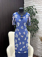 Стильное женское платье, ткань "Трикотаж Масло" размер 54