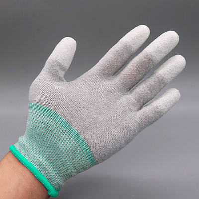 Рукавички садові робочі тонкі нейлонові з вуглецевою ниткою LOSSO, розмір M, 10 шт.