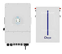 Комплект інвертор Deye SUN-8KSG01LP1-EU + АКБ Deye RW-M6.1 АКБ LiFePO4 120A Гібридний інвертор 8 кВт 1 фаза