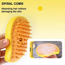 Масажна щітка для домашніх тварин з парою жовта 3в1 PET SPRAY MASSAGE BRUSH, щітка з парою для кішок, фото 6