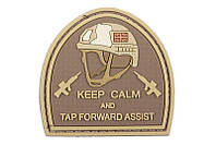 Нашивка 3D Keep Calm And Tap Forvard Assist - tan [GFC Tactical]