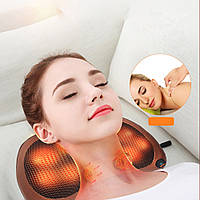 Массажная подушка Car and Home Massage Pillow 8 роликов для дома и машины электромассажер для головы