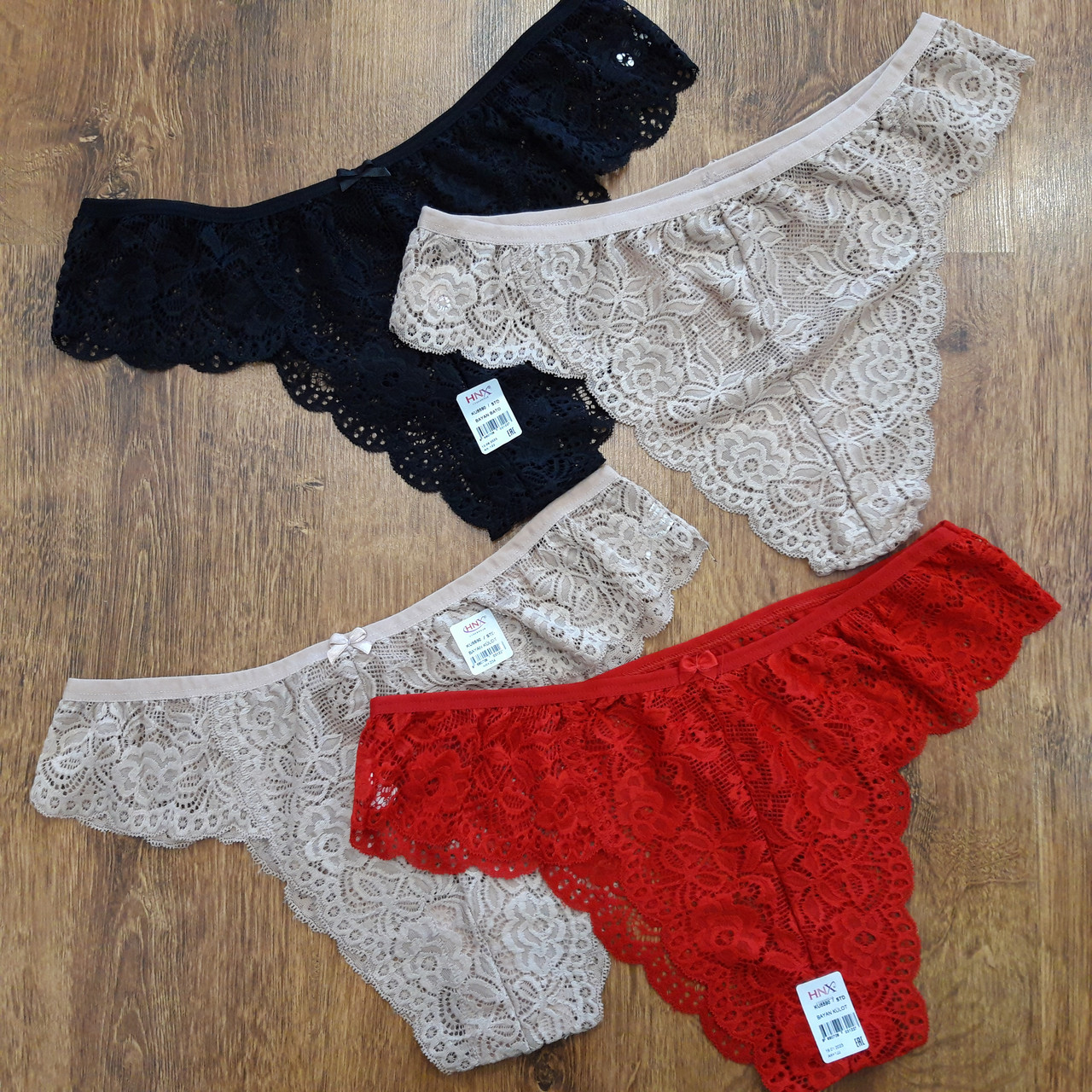 Жіночі мереживні трусики "HNX" Туреччина Art: 5590 / 12 штук 3XL(50-52), фото 1