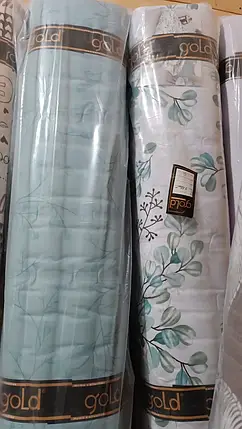 Тканина для постільної білизни Бязь "Gold" Lux GL1908 (A+B) - (50м+50м) рослинний принт з компанією, фото 3