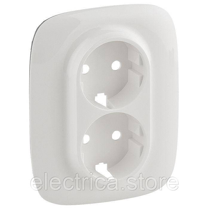 Накладка подвійної розетки с заземленням Valena ALLURE білий 754955, фото 1