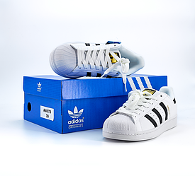 Жіночі та чоловічі кросівки Adidas Superstar білі шкіряні кеди Адідас Суперстар весна літо